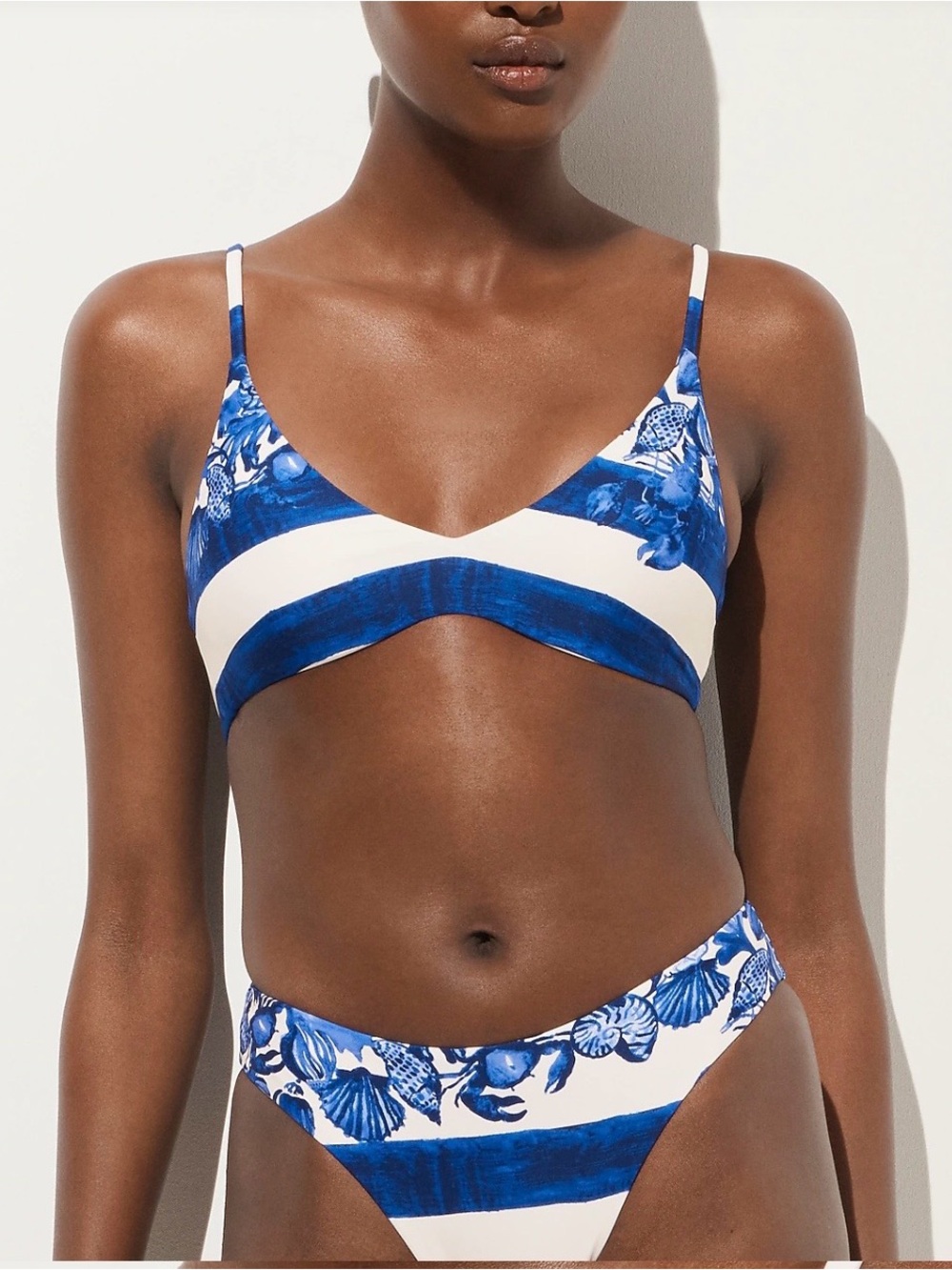 NWT J Crew Lana Bikini Set in lobster & seashell Classic Sculpt Small